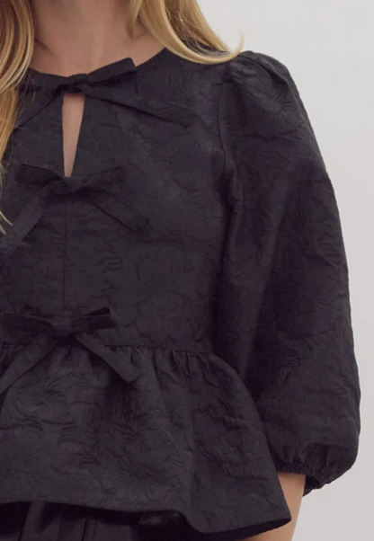 Midnight Bloom Peplum