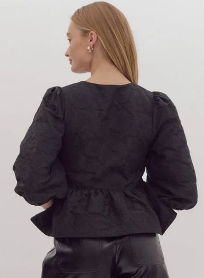 Midnight Bloom Peplum