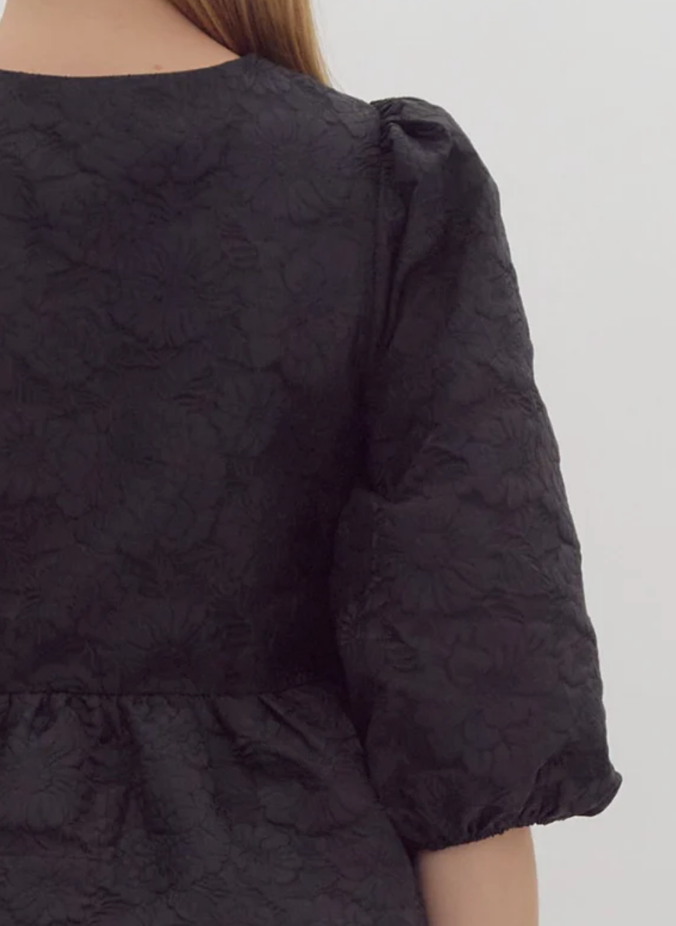 Midnight Bloom Peplum