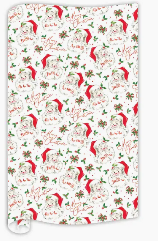 Merry Christmas Red Santa Pattern Wrapping Paper