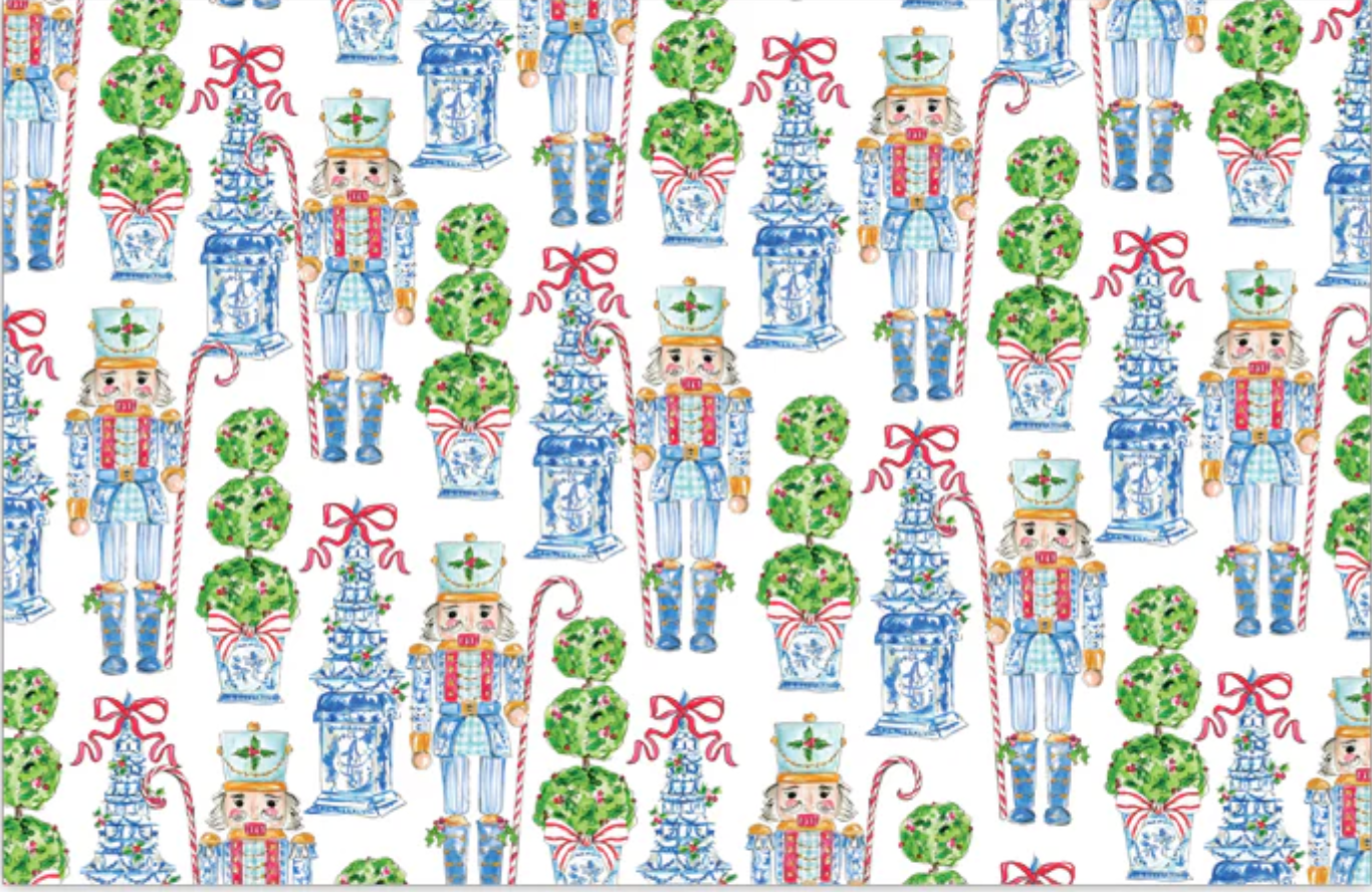 Chinoiserie Nutcrackers Pattern Wrapping Paper