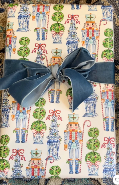 Chinoiserie Nutcrackers Pattern Wrapping Paper