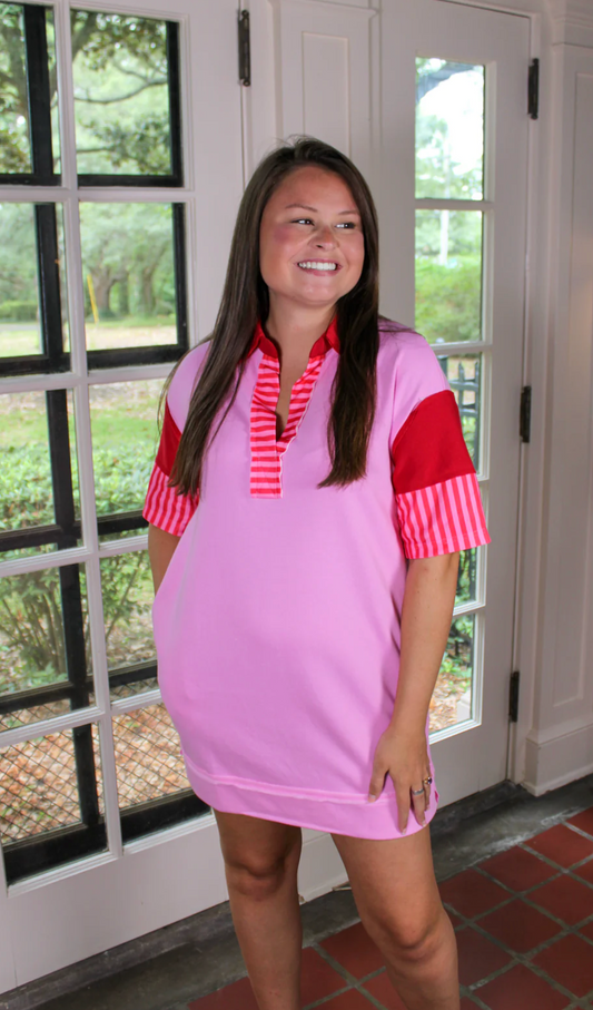 Pink Patchwork Dress