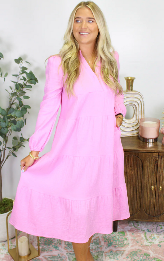 Pink Midi Dress