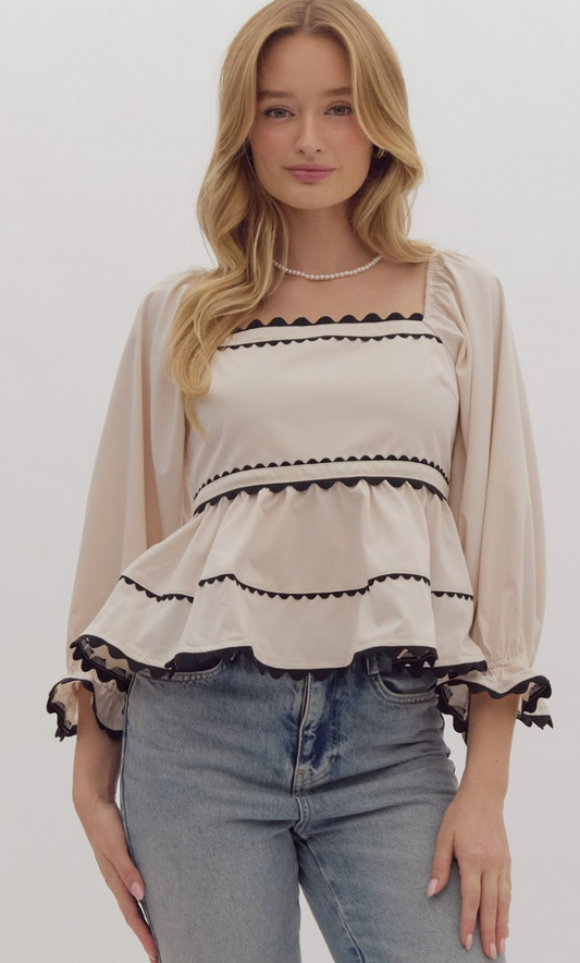 Ric Rac Charm Babydoll Top