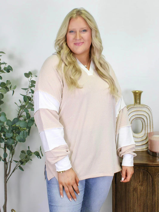 Corded Colorblock Plus Size Top PB